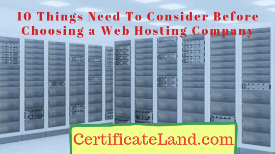 Consider Before Choosing a Web Hosting Company