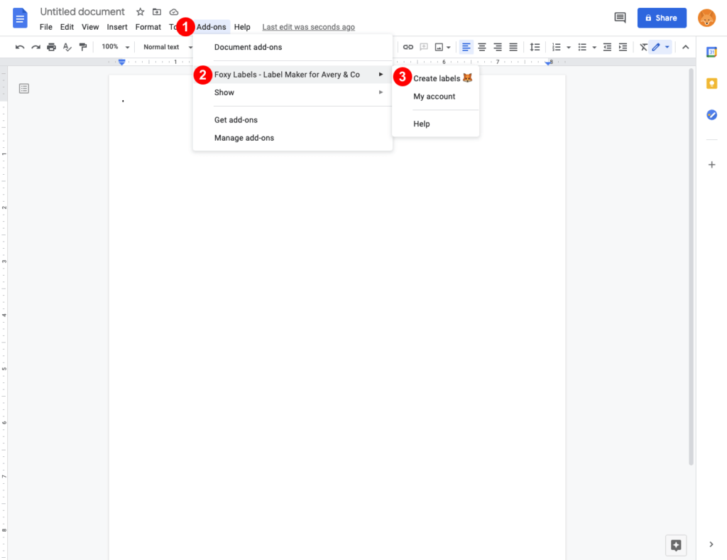 Labels in Google Docs